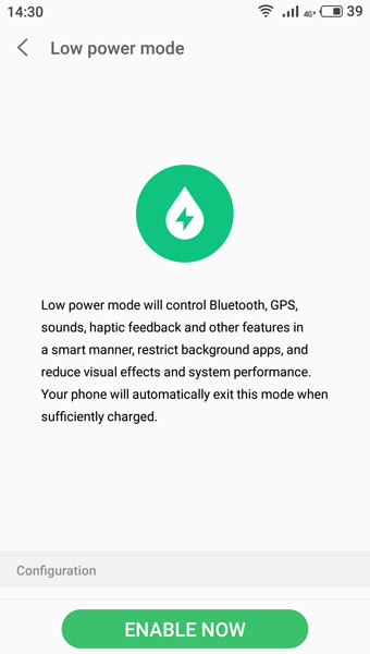 Flyme Low power mode