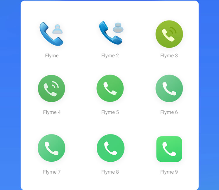 Meizu Flyme 1-9 phone icons