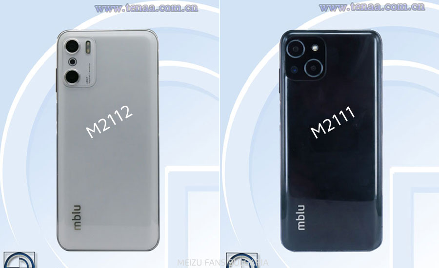 Two new models from Meizu's Meilan subbrand on the website of the Chinese regulator TENAA - M2112 and M2111